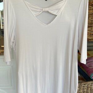 New - No Tags - Michael Tyler White Bow Tie Shirt - Size L